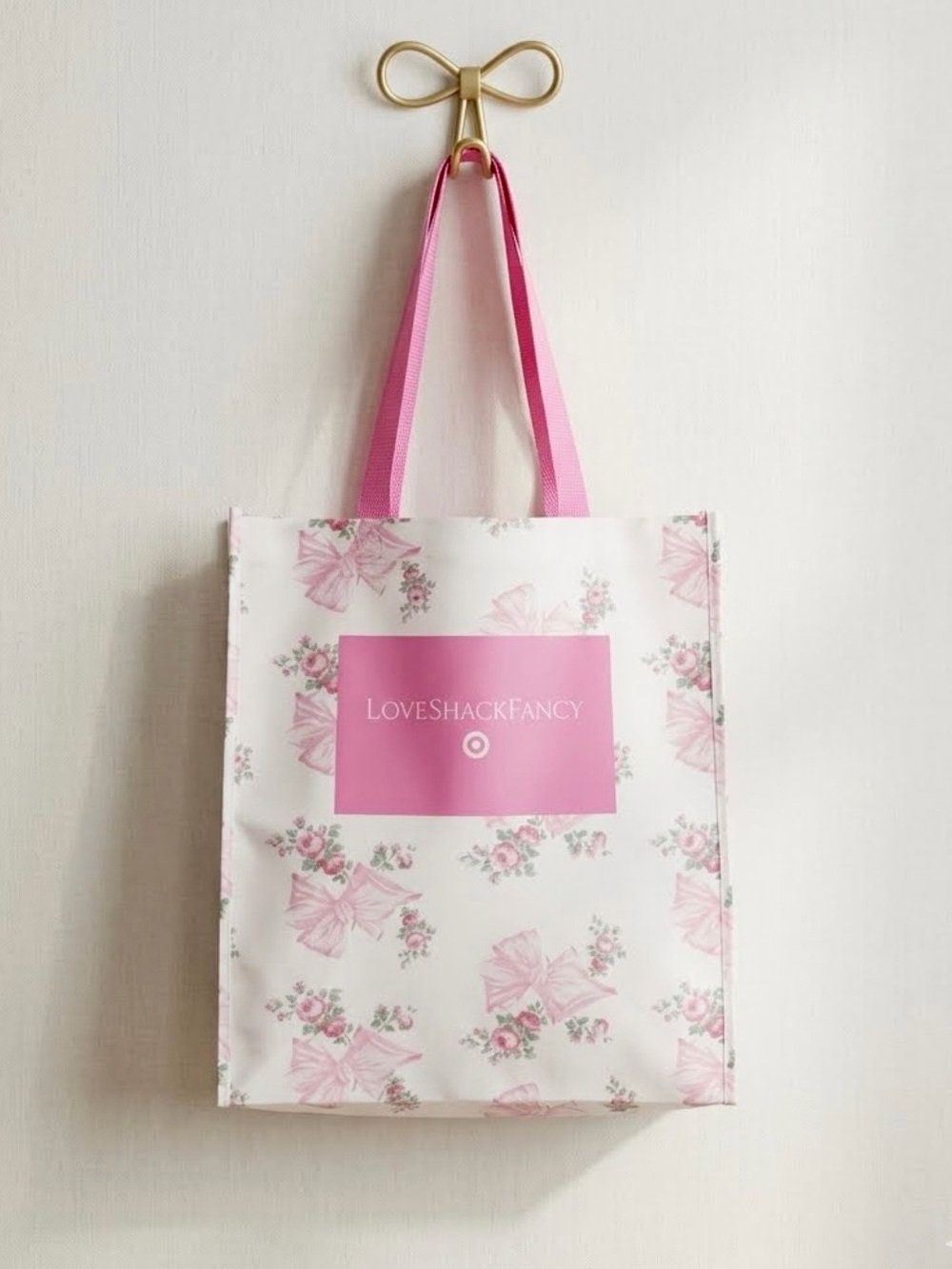 LoveShackFancy x Target Pink Floral Tote Bag Love Shack Fancy shopping bag